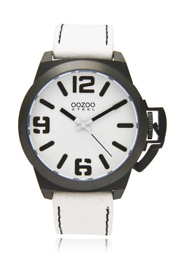 OOZOO OS112 Μαύρο Λευκό Ρολόι