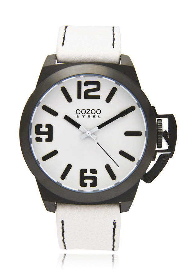 OOZOO OS112 Μαύρο Λευκό Ρολόι