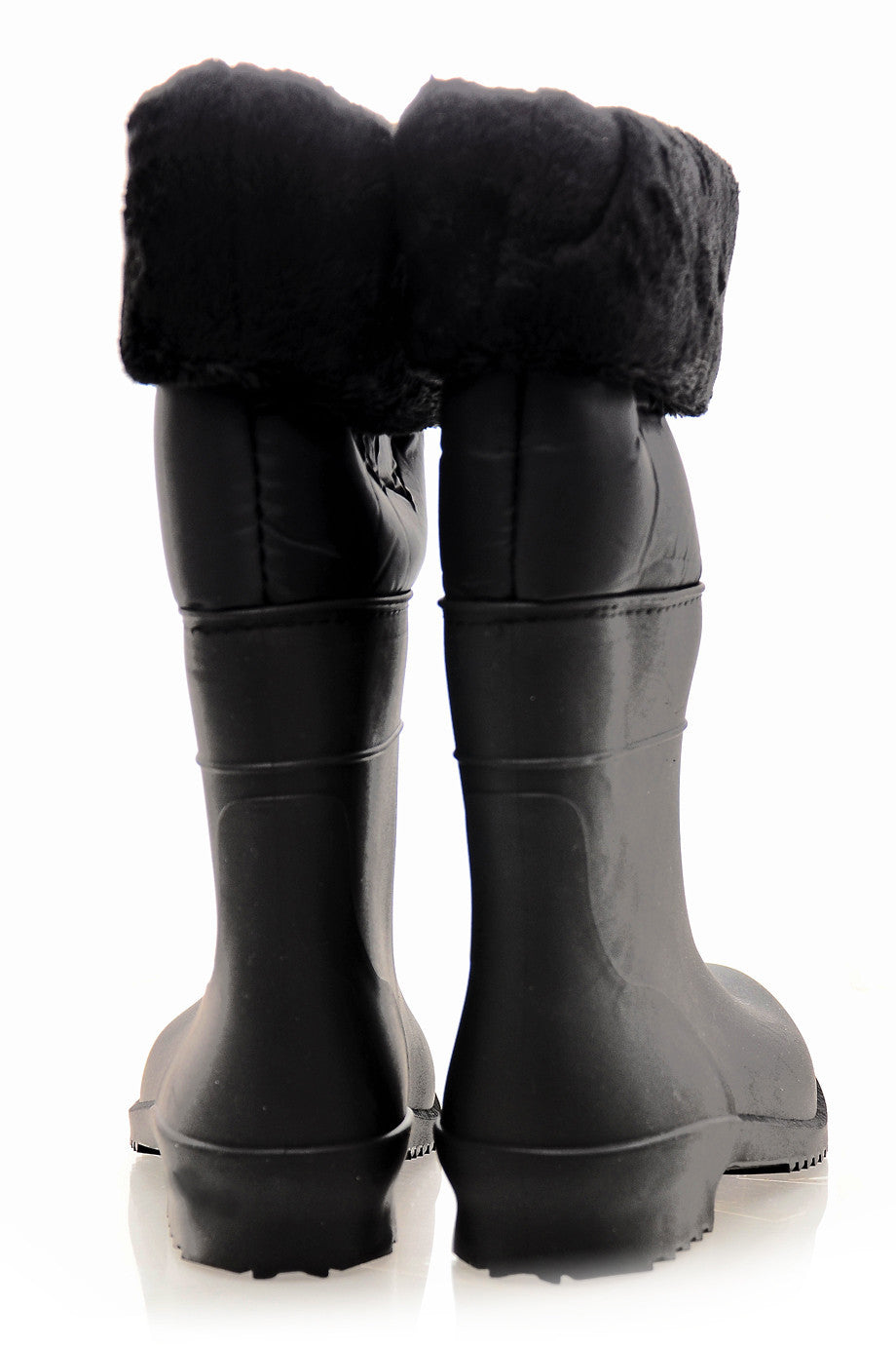 Μαύρες Γαλότσες με Γούνα - Raindrops | Γυναικεία Παπούτσια