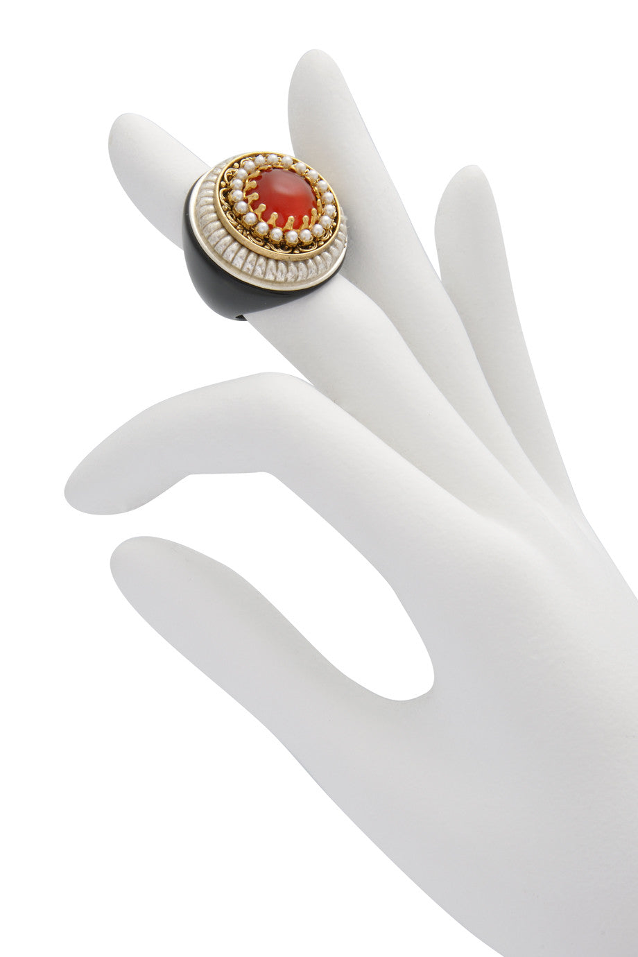 Στρογγυλό Δαχτυλίδι με Πέρλες - Ringseclectic | Κοσμήματα