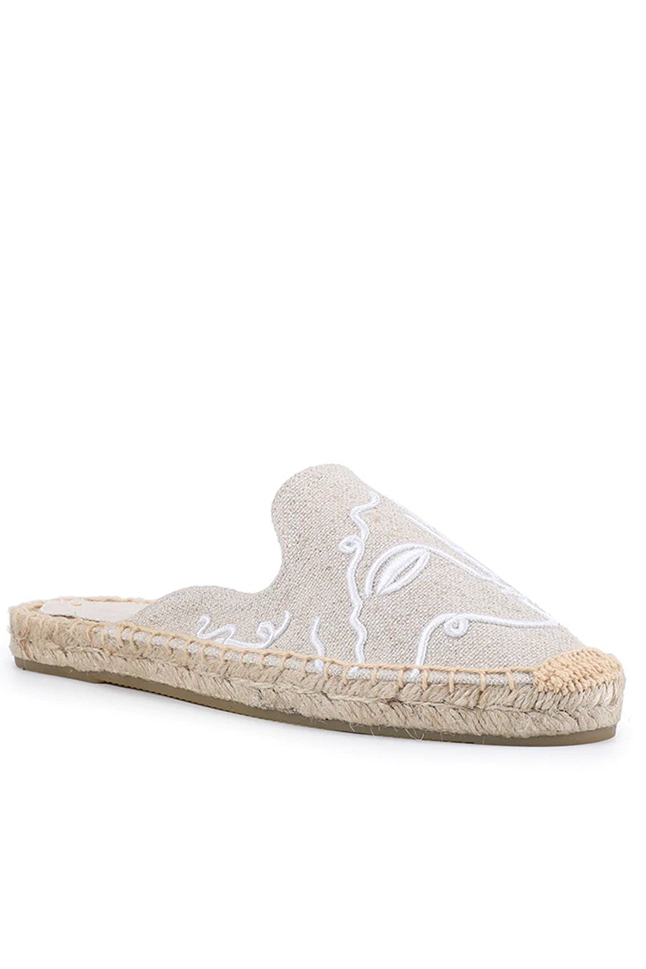 La Cara Beige Espadrilles with Embroidery