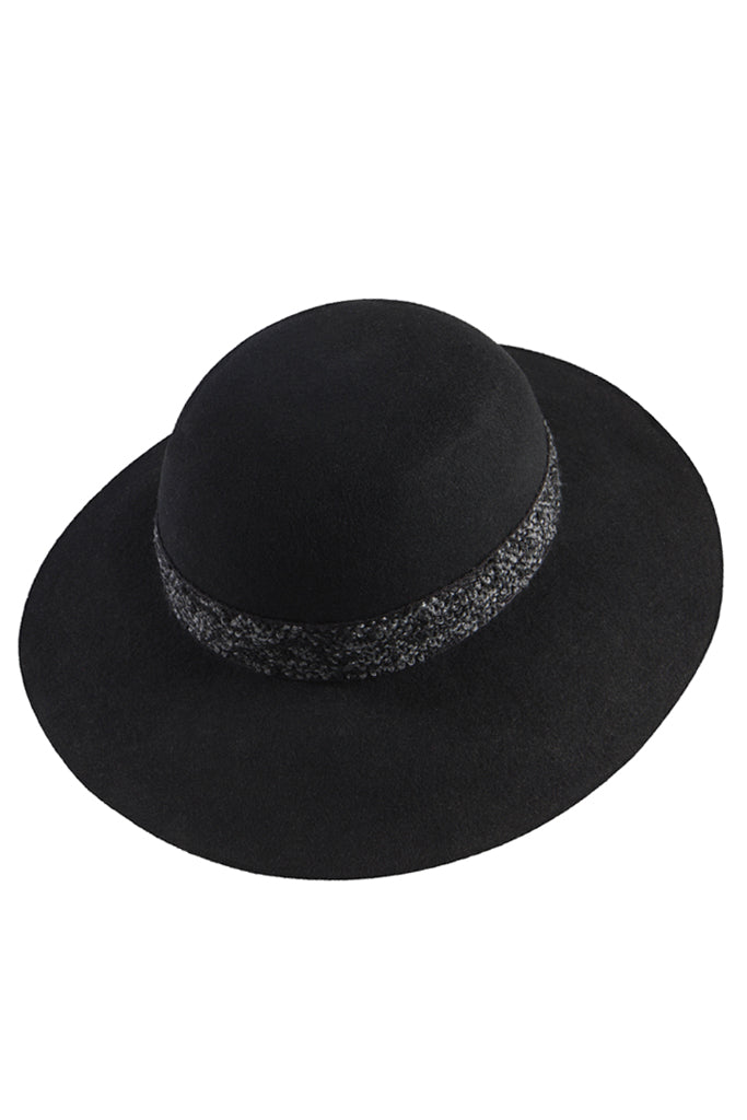 Jemony Μαύρο Καπέλο Fedora | Γυναικεία Καπέλα - Χειμερινά Καπέλα- Cappelli