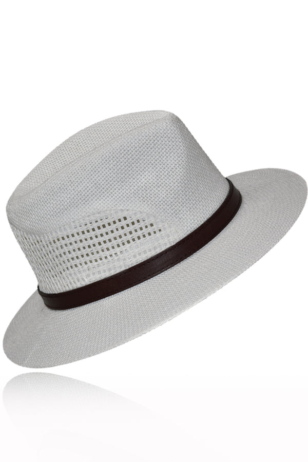 Vittorio Λευκό Χειροποίητο Ψάθινο Καπέλο UNISEX | Γυναικεία Ψάθινα Καπέλα Παραλίας