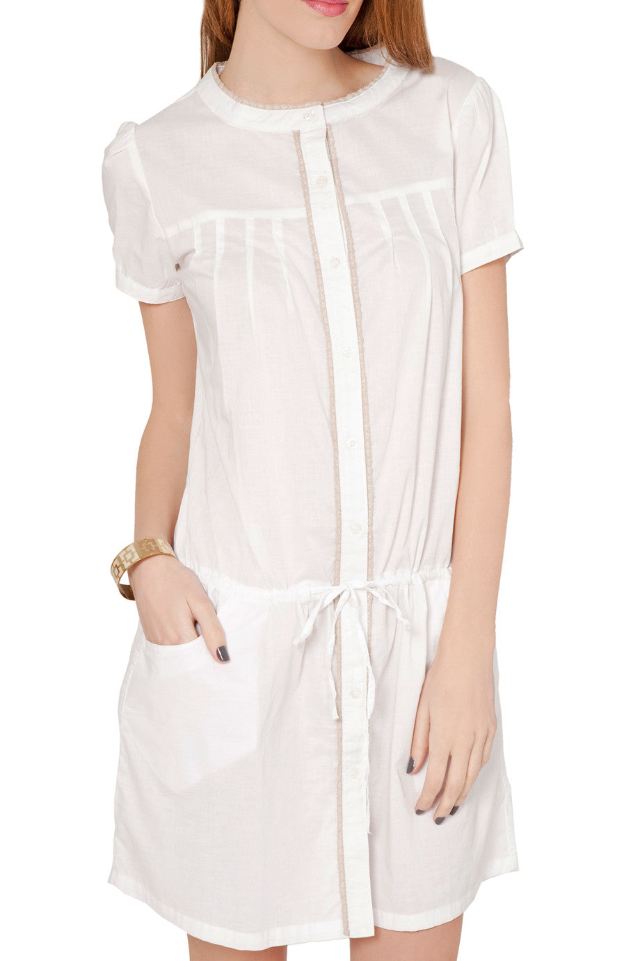 Λευκό Βαμβακερό Φόρεμα - Tantra | Γυναικεία Ρούχα