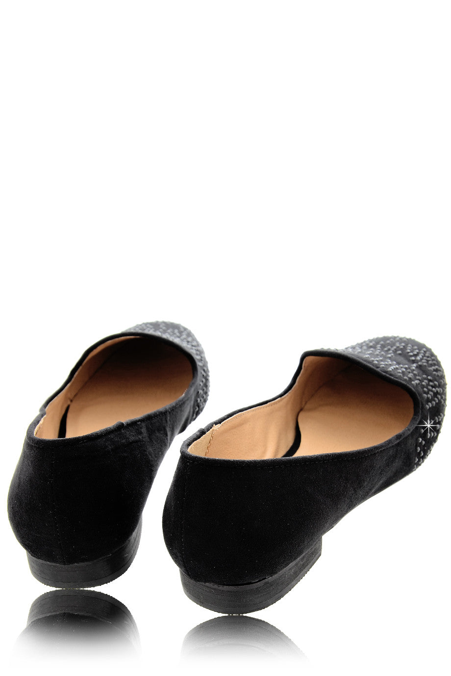 Μπαλαρίνες με Μαύρα Κρύσταλλα | Γυναικεία Παπούτσια