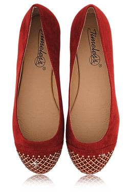 Κόκκινες Μπαλαρίνες με Κρύσταλλα | Γυναικεία Παπούτσια