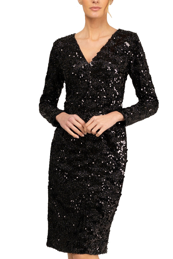 Naima Μαύρο Βραδινό Φόρεμα με Πούλιες | Γυναικεία Ρούχα - Φορέματα Βραδινά |  Naima Black Evening Dress with Sequins