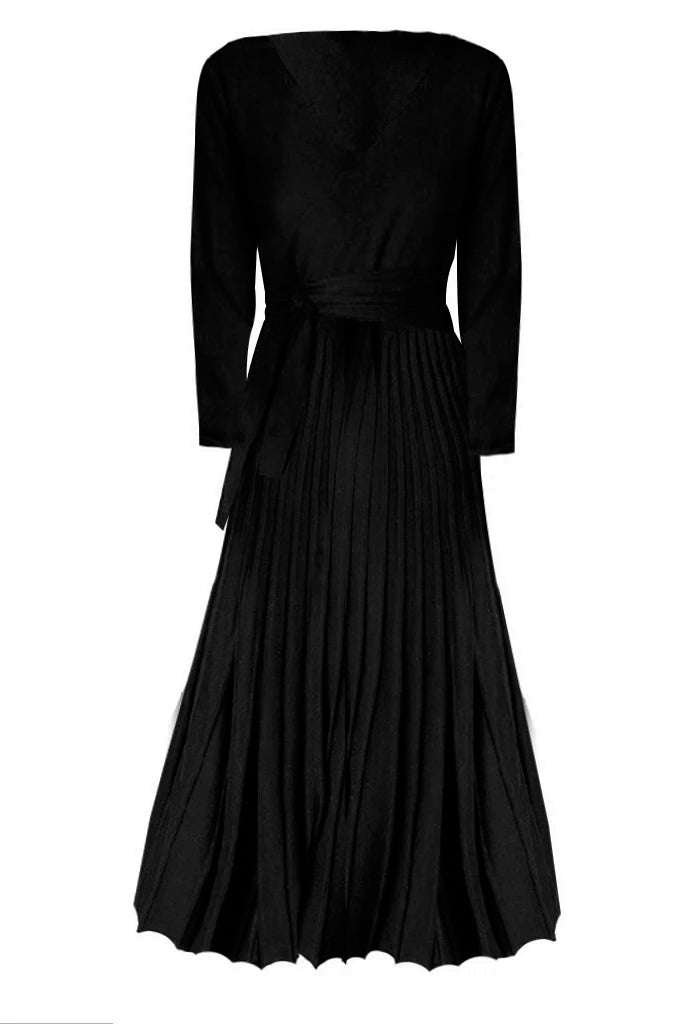 Μαύρο Πλεκτό Φόρεμα με Πιέτες | Φορέματα - Laura Ferri