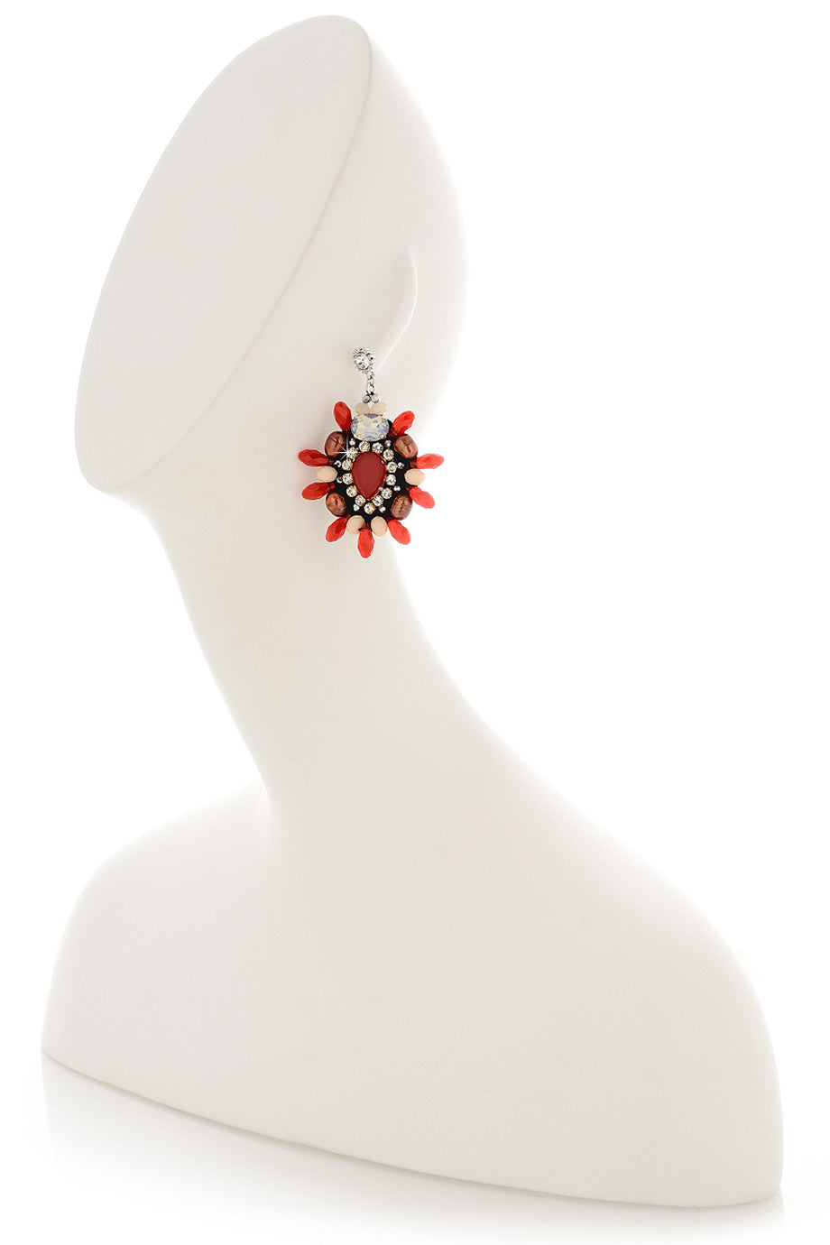 Κόκκινα Σκουλαρίκια με Κρύσταλλα - Vanity Her | Κοσμήματα