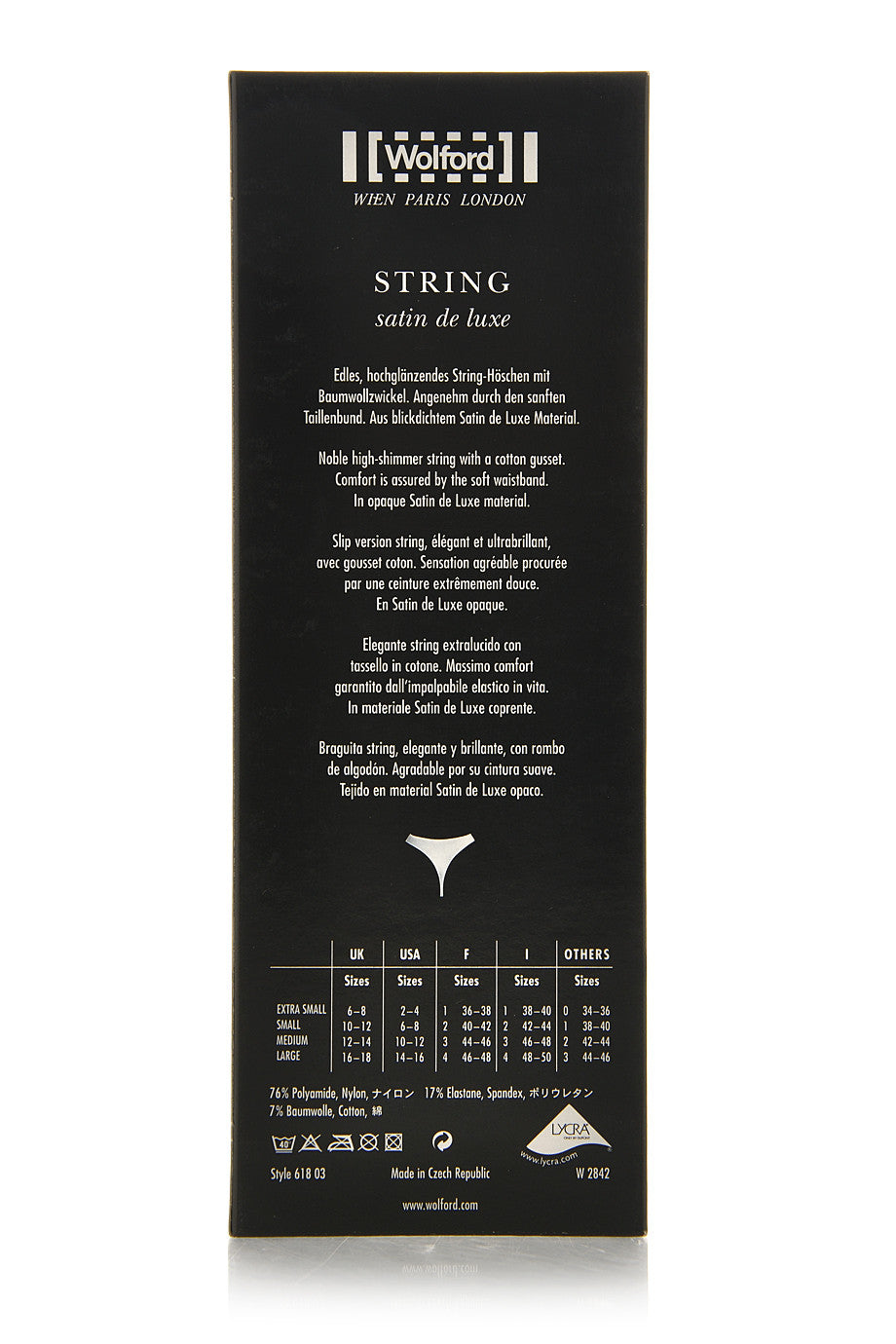 Μαύρο Στρινγκ - Wolford Satin De Luxe 61803  | Γυναικεία Εσώρουχα