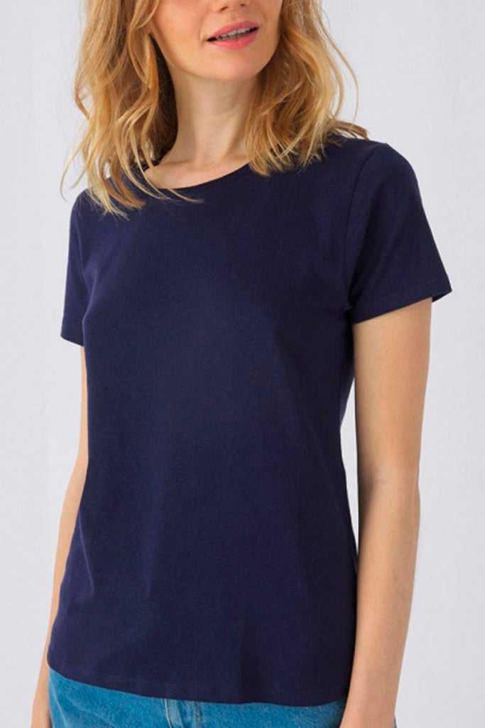 Larie Blue Solid Color Short Sleeve T-Shirt