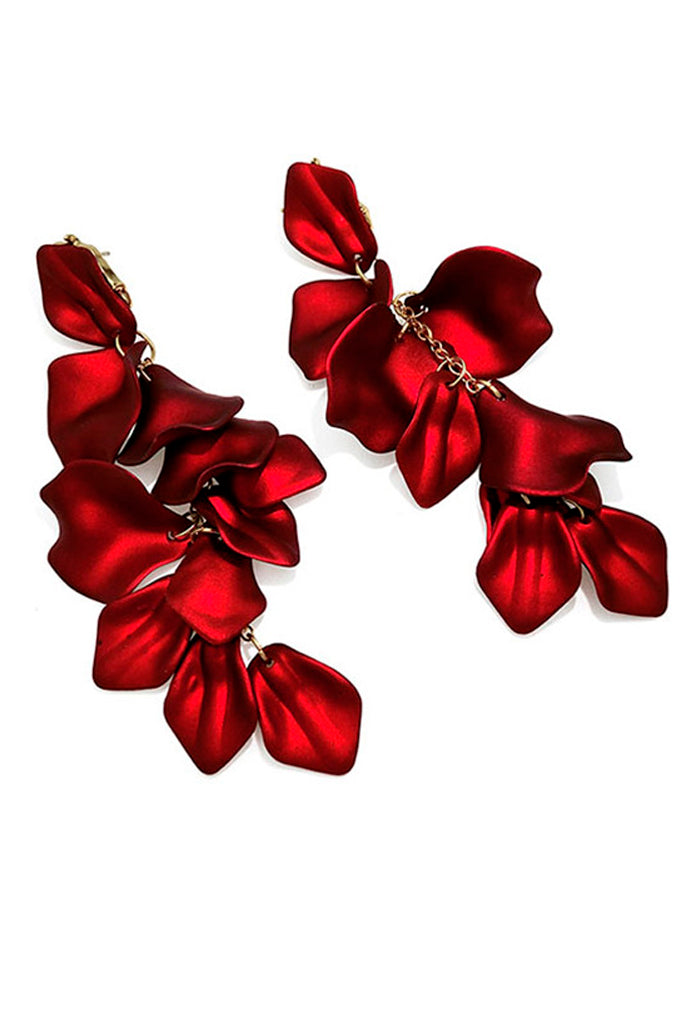 Leafy Κόκκινα Μακρυά Σκουλαρίκια | Κοσμήματα - Σκουλαρίκια